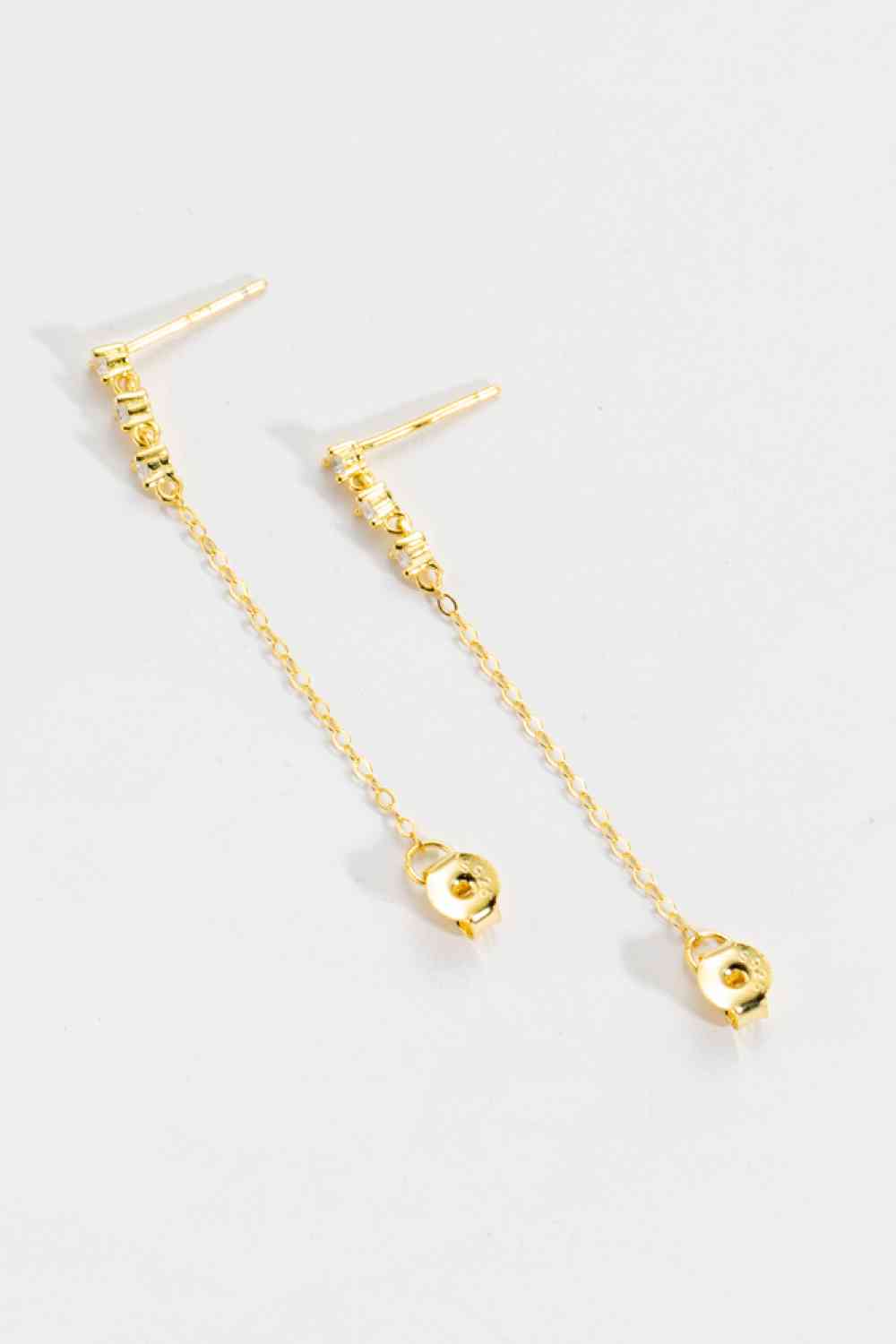 Zircon 925 Sterling Silver Chain Earrings