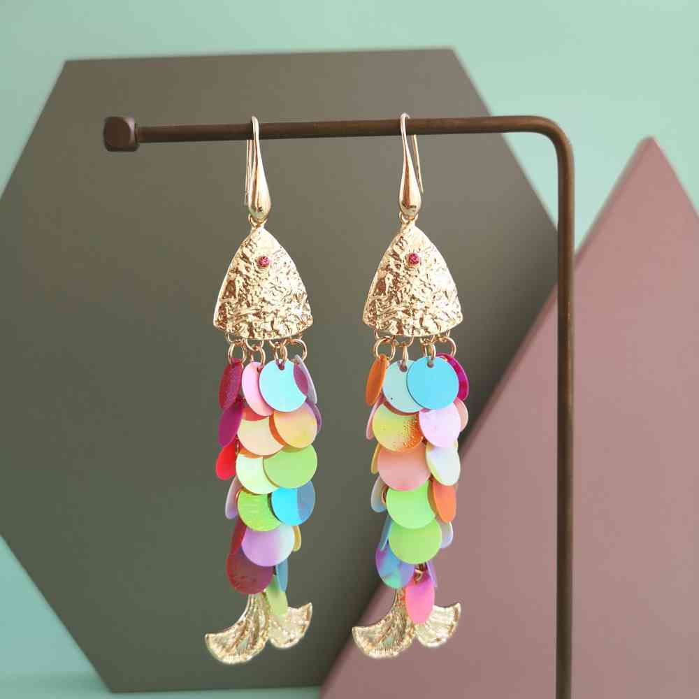 Pendientes colgantes con forma de pez