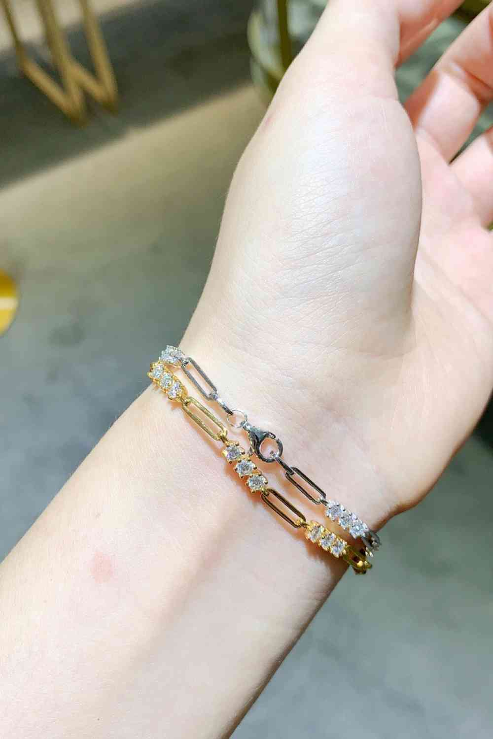 Pulsera de plata de ley 925 con moissanita de 1,8 quilates