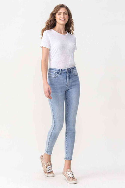 Lovervet - Jean skinny court taille haute Talia pleine taille