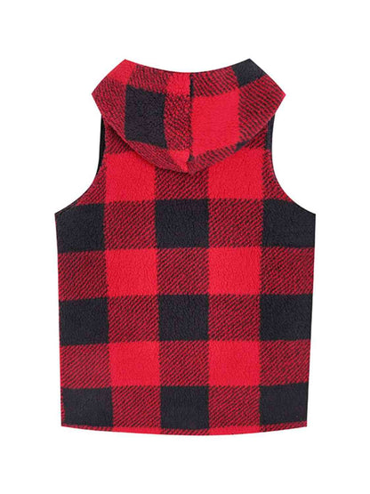 Plaid Hooded Vest