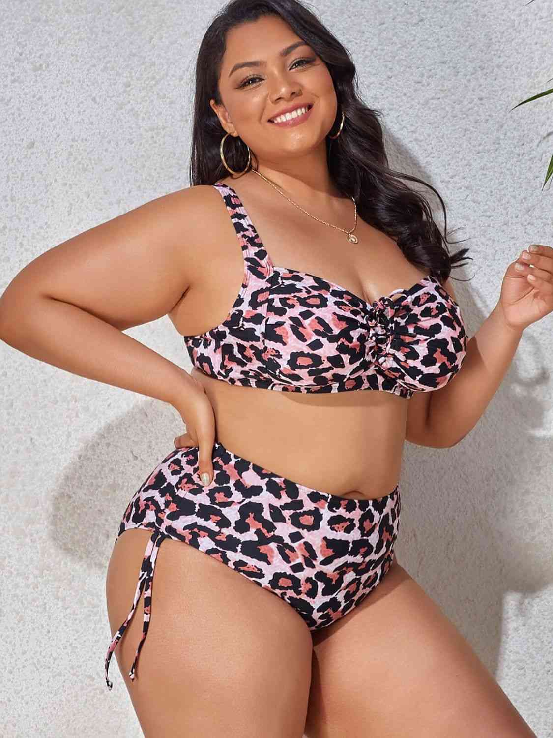 Ensemble de Bikini Imprimé à Cordon de Grande Taille