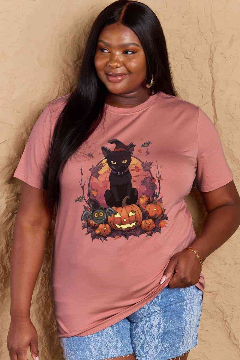 Camiseta gráfica con tema de Halloween de tamaño completo de Simply Love