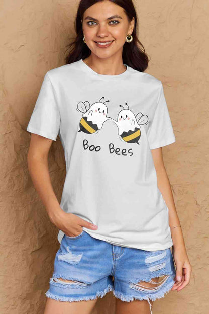 Simply Love T-shirt en coton graphique BOO BEES pleine taille