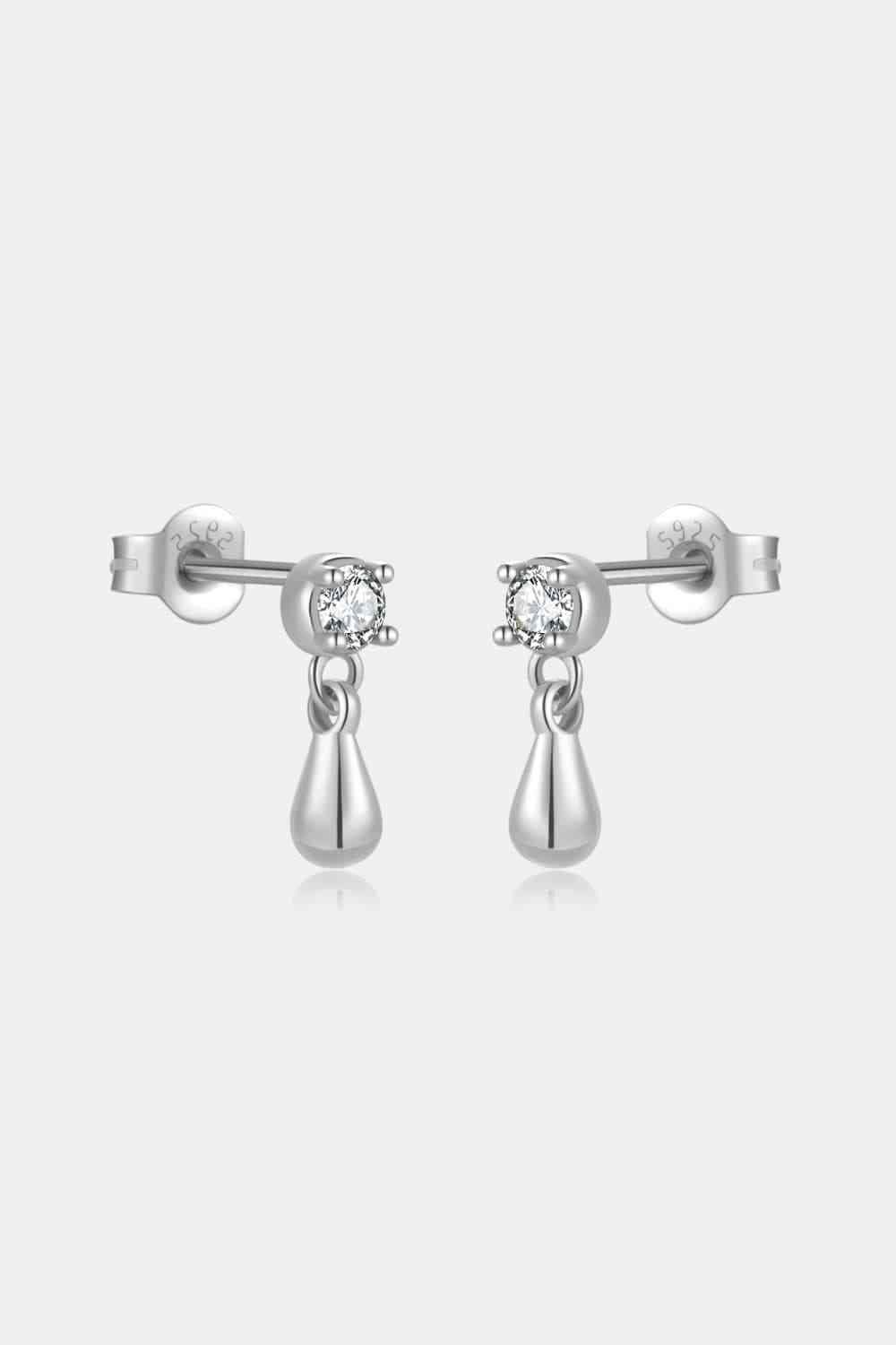 Boucles d'oreilles pendantes en argent sterling 925 avec zircon incrusté