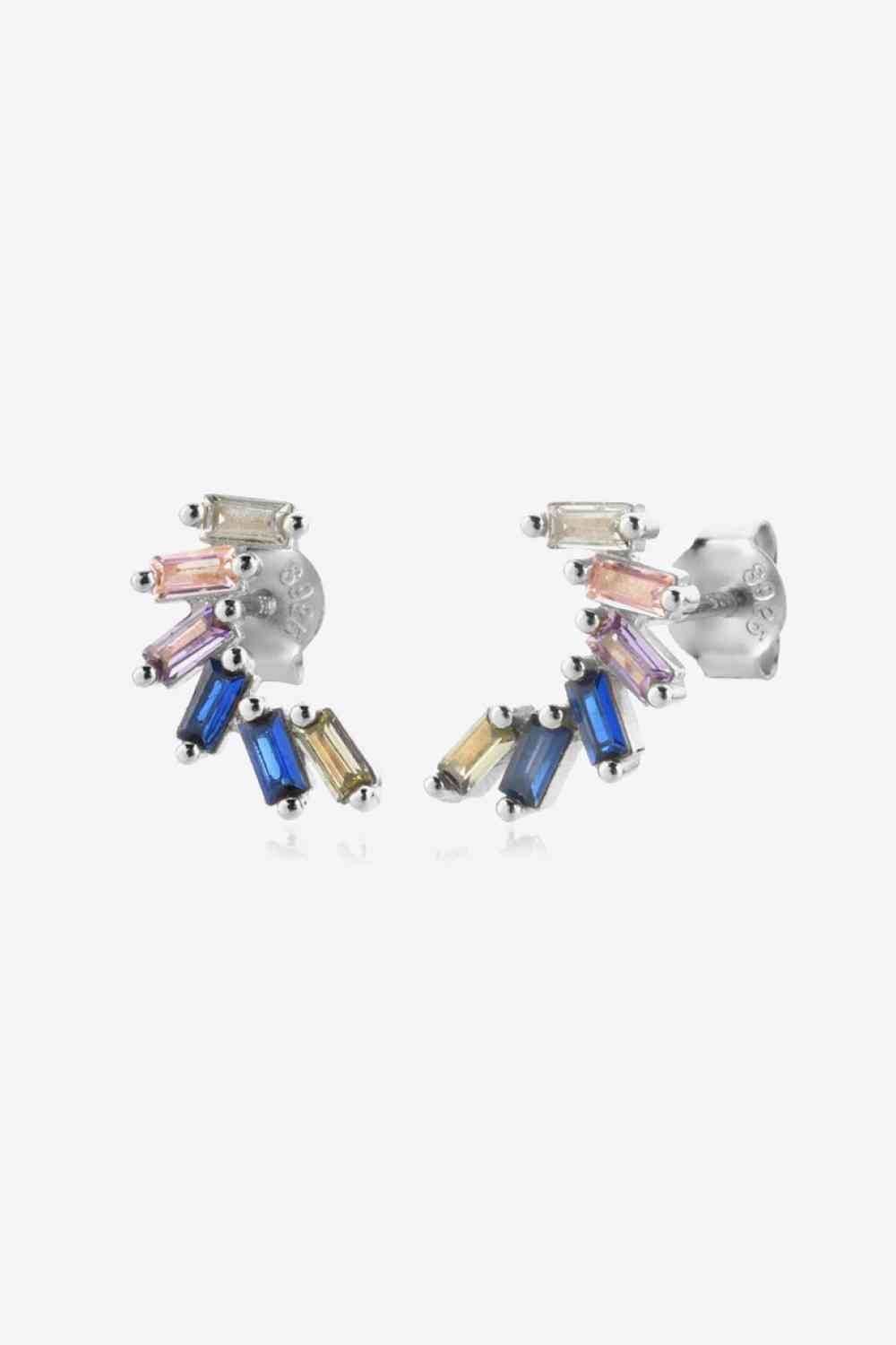 Pendientes Plata de Ley 925 con Circonitas Multicolores