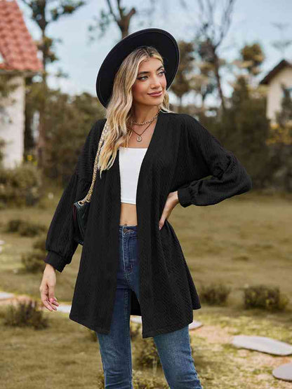 Cardigan long ouvert sur le devant