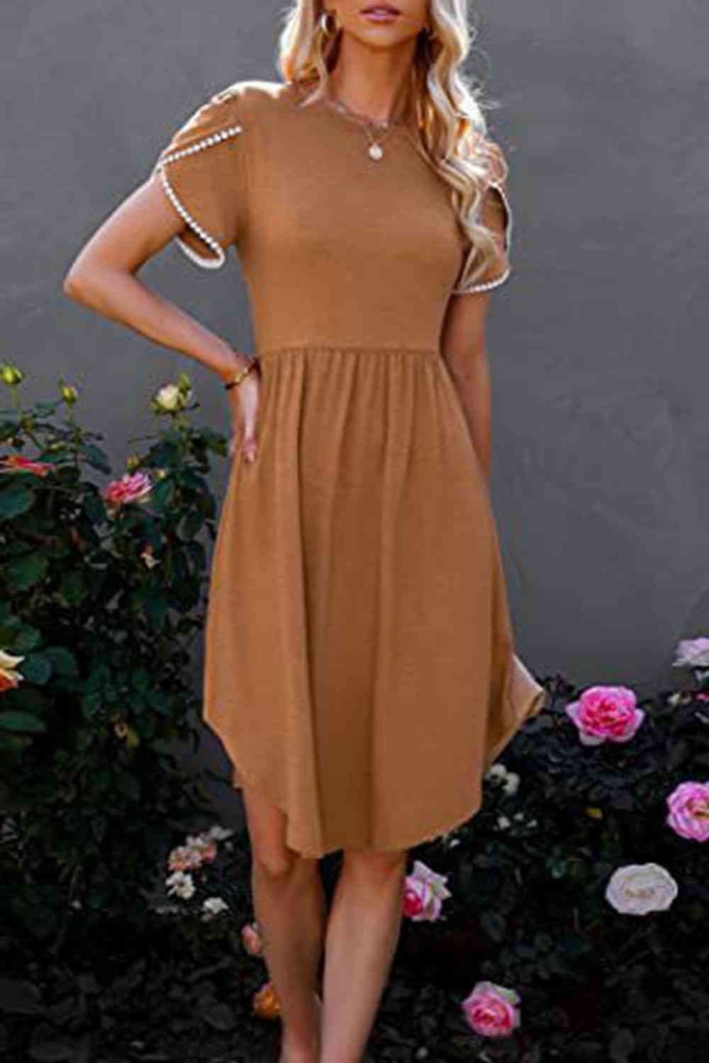 Round Neck Short Sleeve Dress