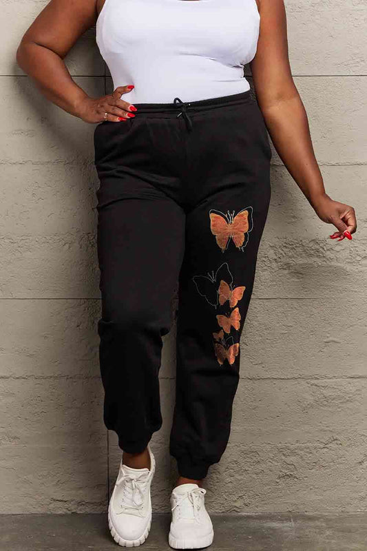 Simply Love - Pantalon de survêtement à motif papillon pleine taille