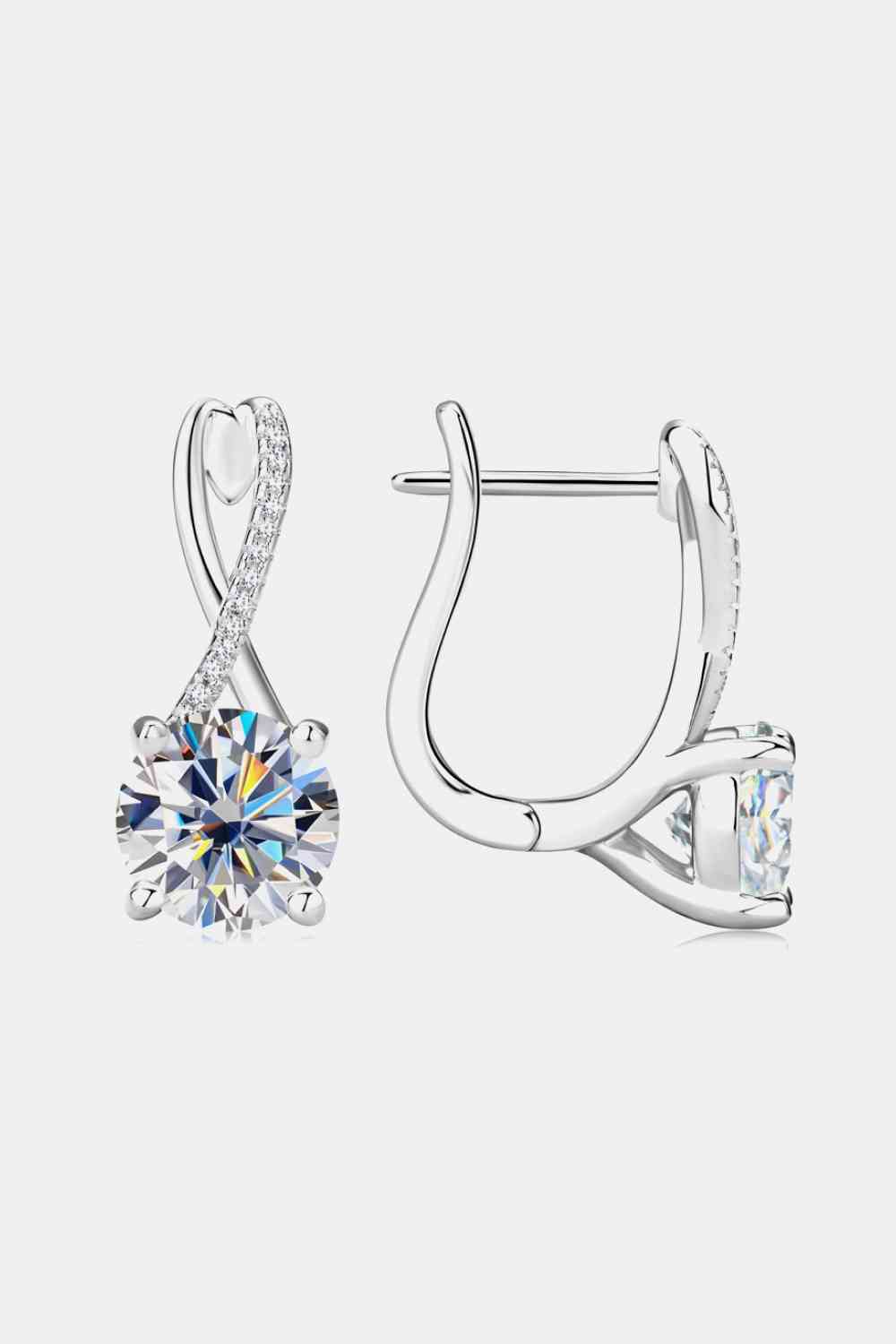 Boucles d'oreilles en argent sterling 925 moissanite 4 carats