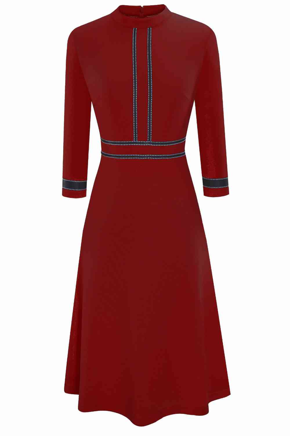 Round Neck Three-Quater Sleeve Dress