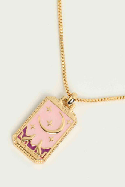 Collier en cuivre pendentif carte de tarot