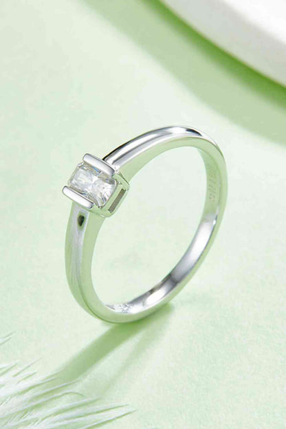 Bague solitaire en argent sterling 925 moissanite