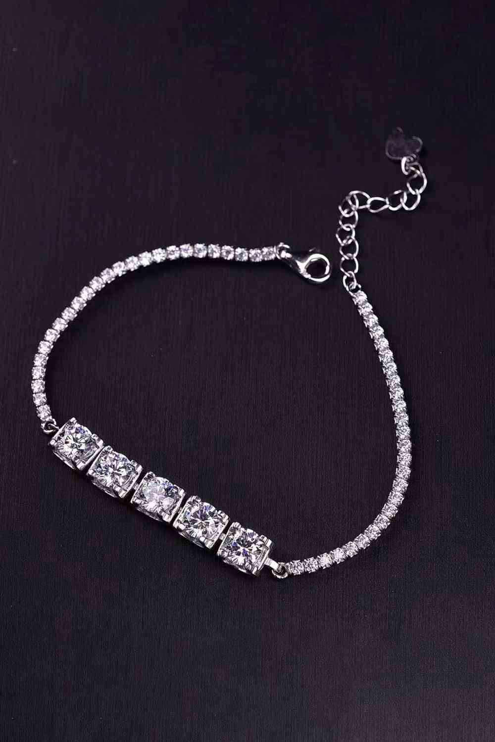 Bracelet à fermoir mousqueton Moissanite 5 carats