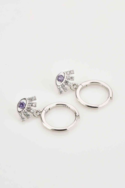 925 Sterling Silver Huggie Drop Earrings