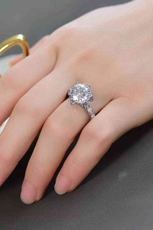 Bague en argent sterling 925 cœur moissanite 5 carats