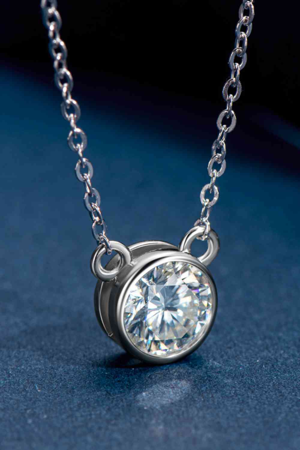 Collier pendentif rond en argent sterling 925, 1 carat de moissanite