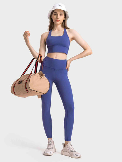 Leggings deportivos largos de corte slim con cintura ancha