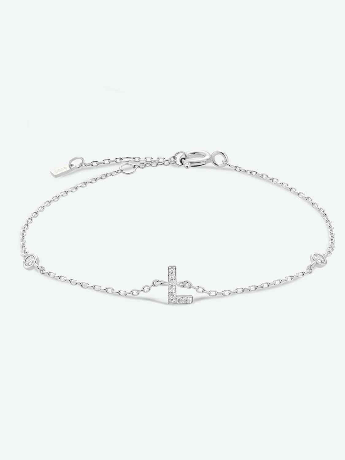 Pulsera de plata de ley 925 con circonitas de L a P