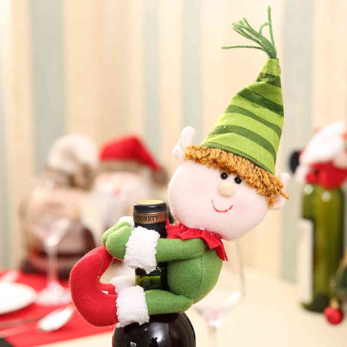 Christmas Gnome Wine Bottle Decoration