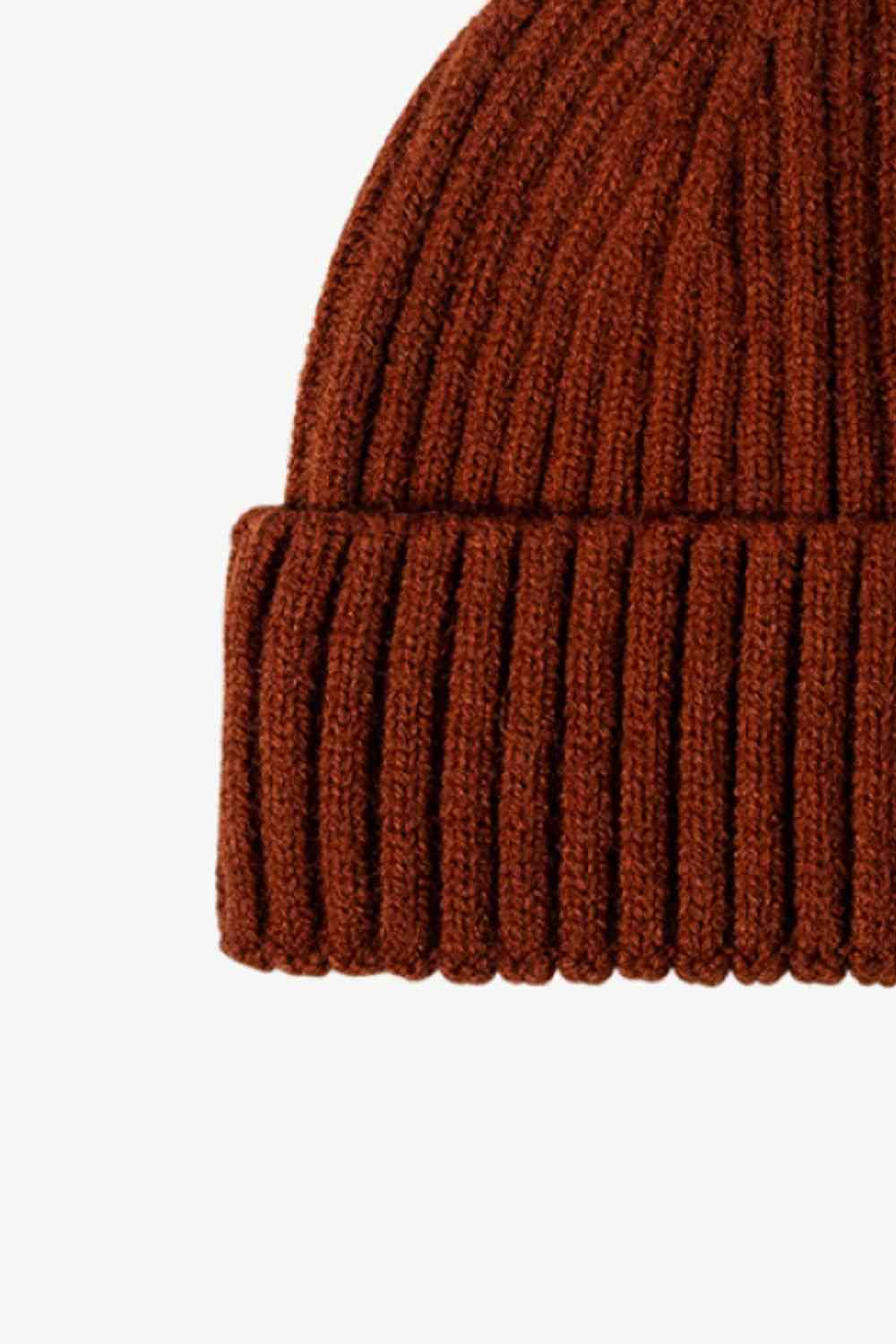 Gorro con puños de punto acanalado