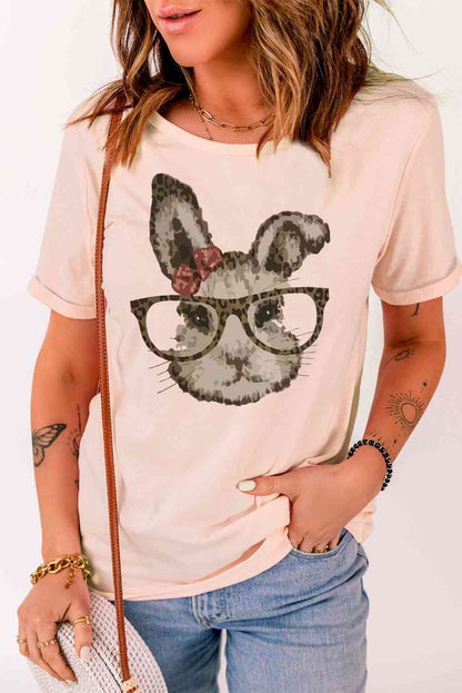 T-shirt à revers avec motif lapin de Pâques