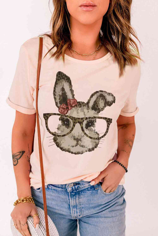 Camiseta con puños y gráfico de conejito de Pascua