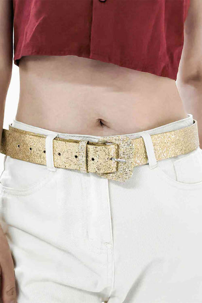 Ceinture en cuir PU pailleté