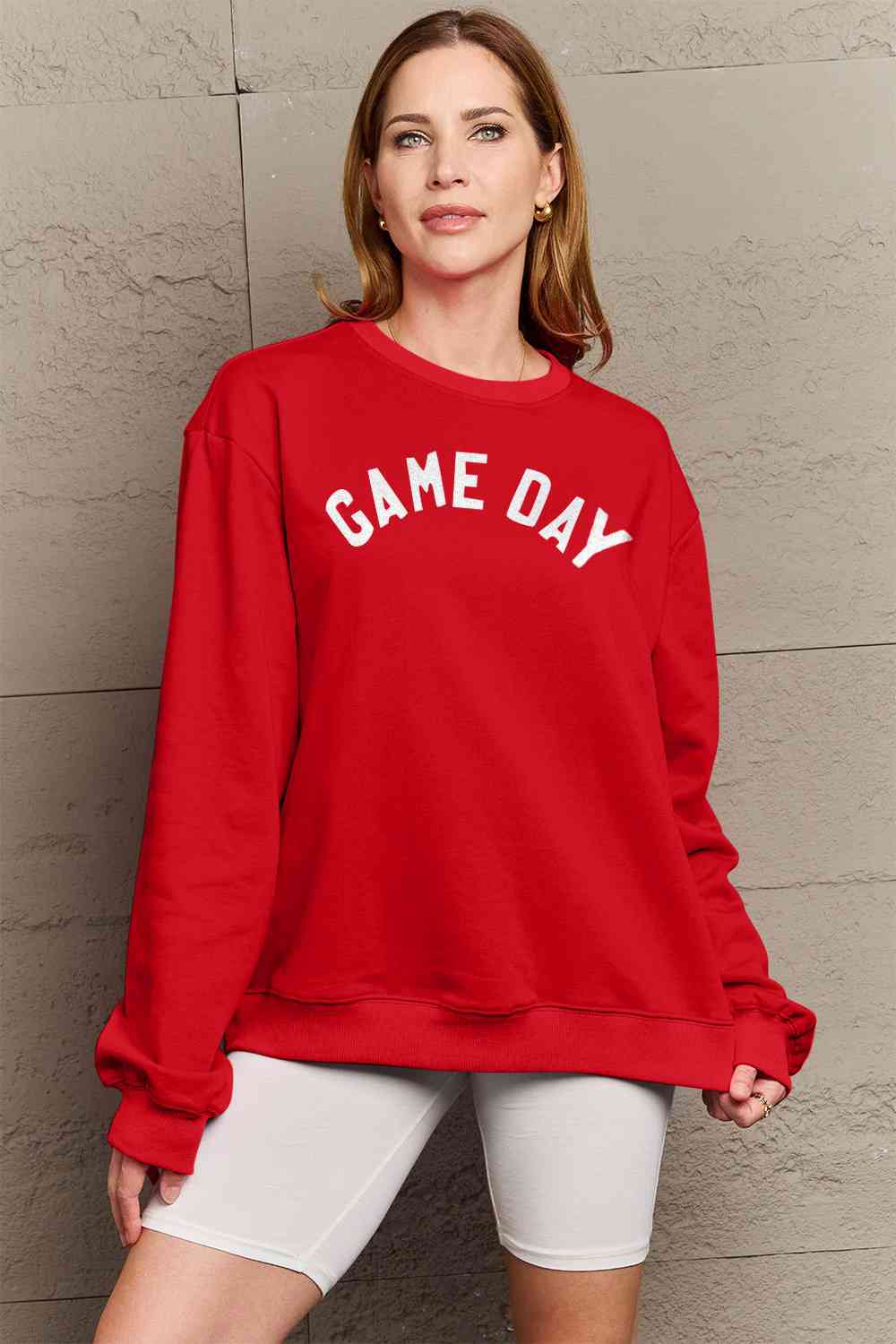 Sweat-shirt graphique Simply Love pleine grandeur GAME DAY