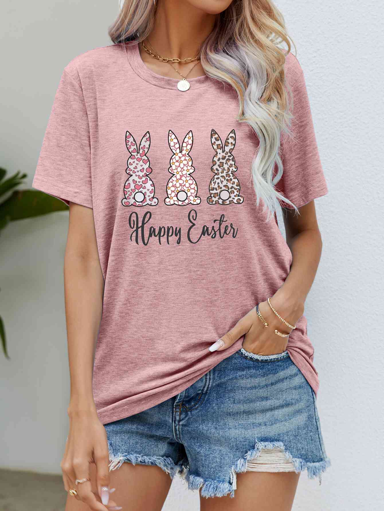 FELIZ PASCUA Camiseta gráfica de manga corta