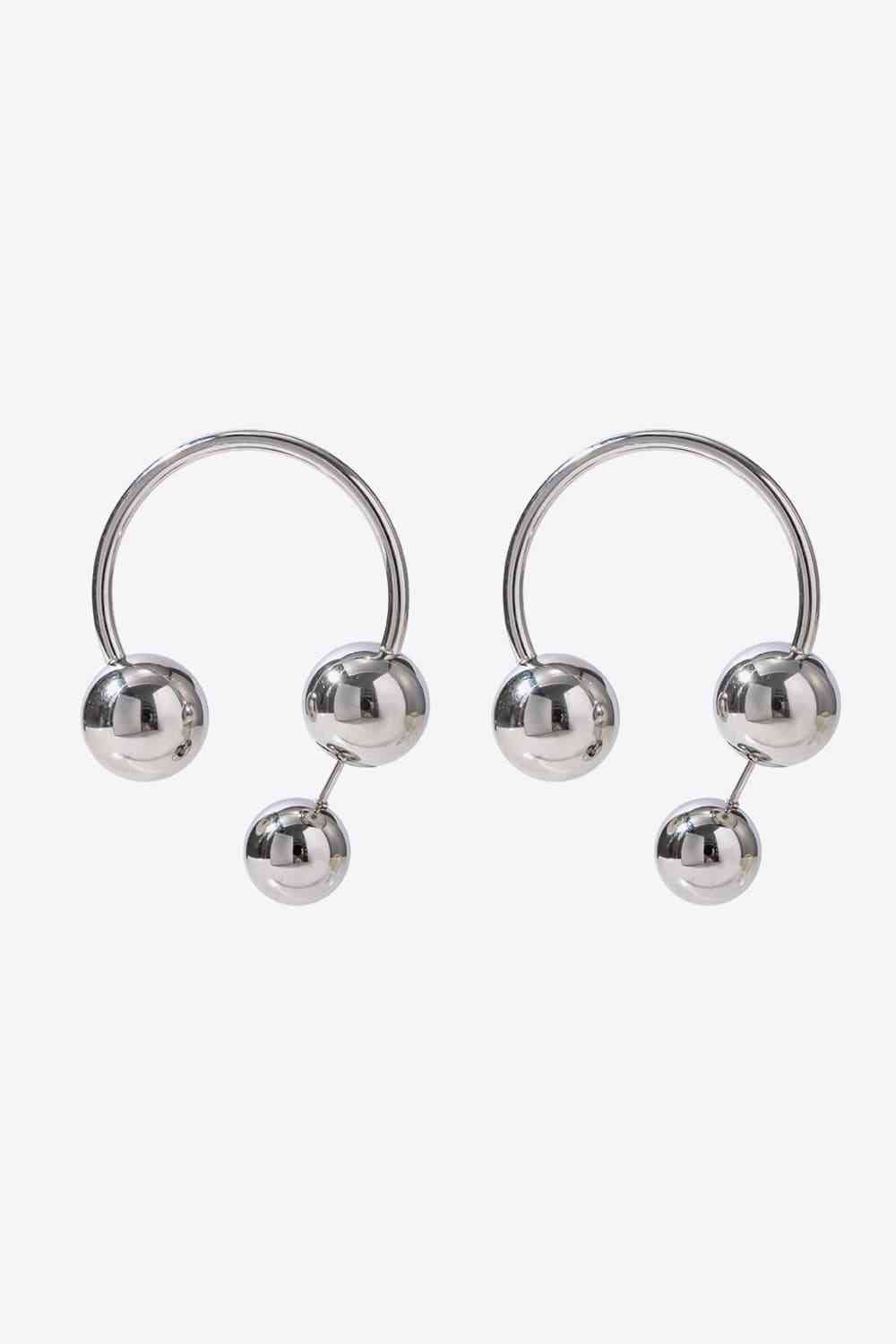 Boucles d'oreilles boule en acier inoxydable