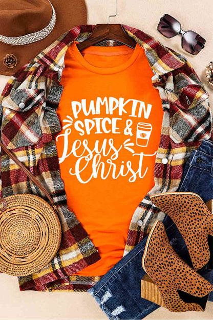 T-shirt à manches courtes et col rond PUMPKIN SPICE JESUS ​​CHRIST