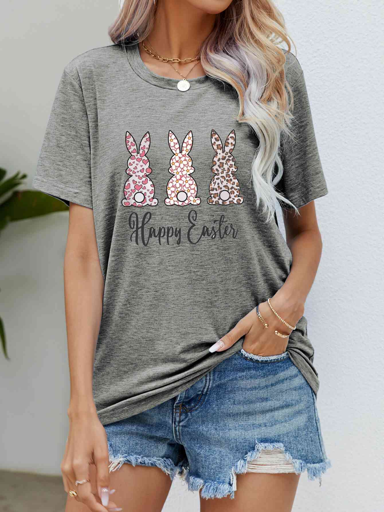 FELIZ PASCUA Camiseta gráfica de manga corta