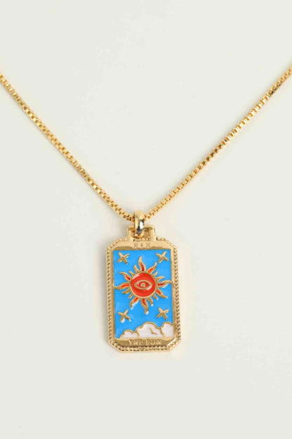 Collier en cuivre pendentif carte de tarot