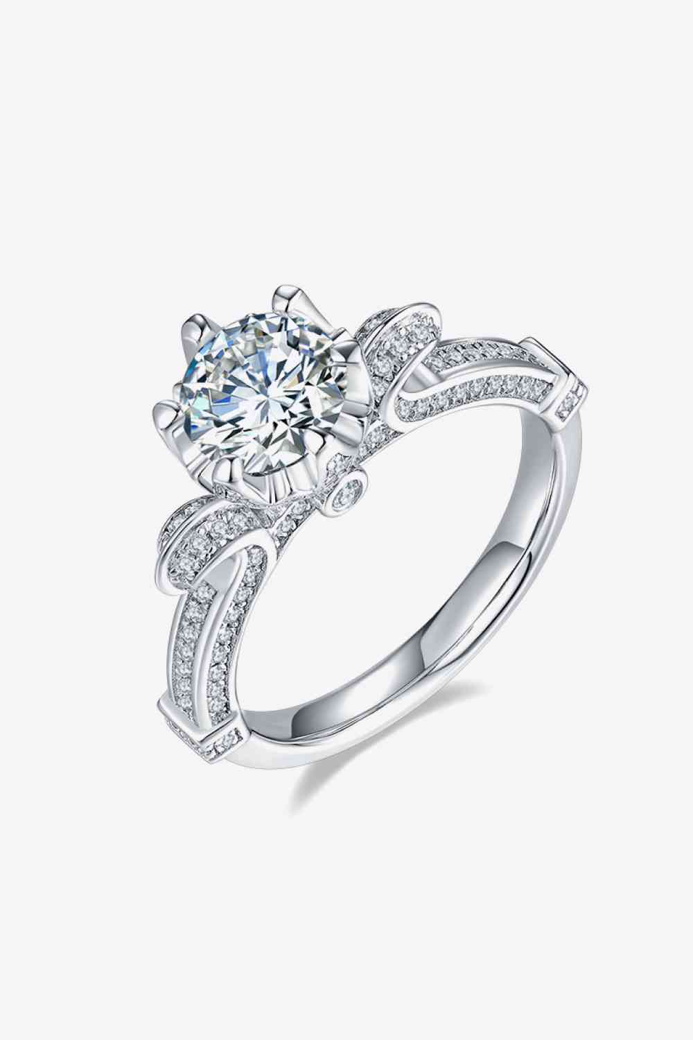 Bague adorée en argent sterling 925 moissanite 1 carat