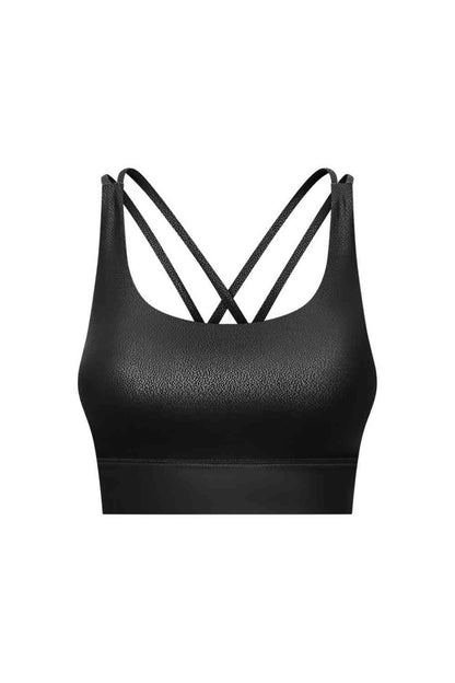 Crisscross Strappy Back Sports Bra