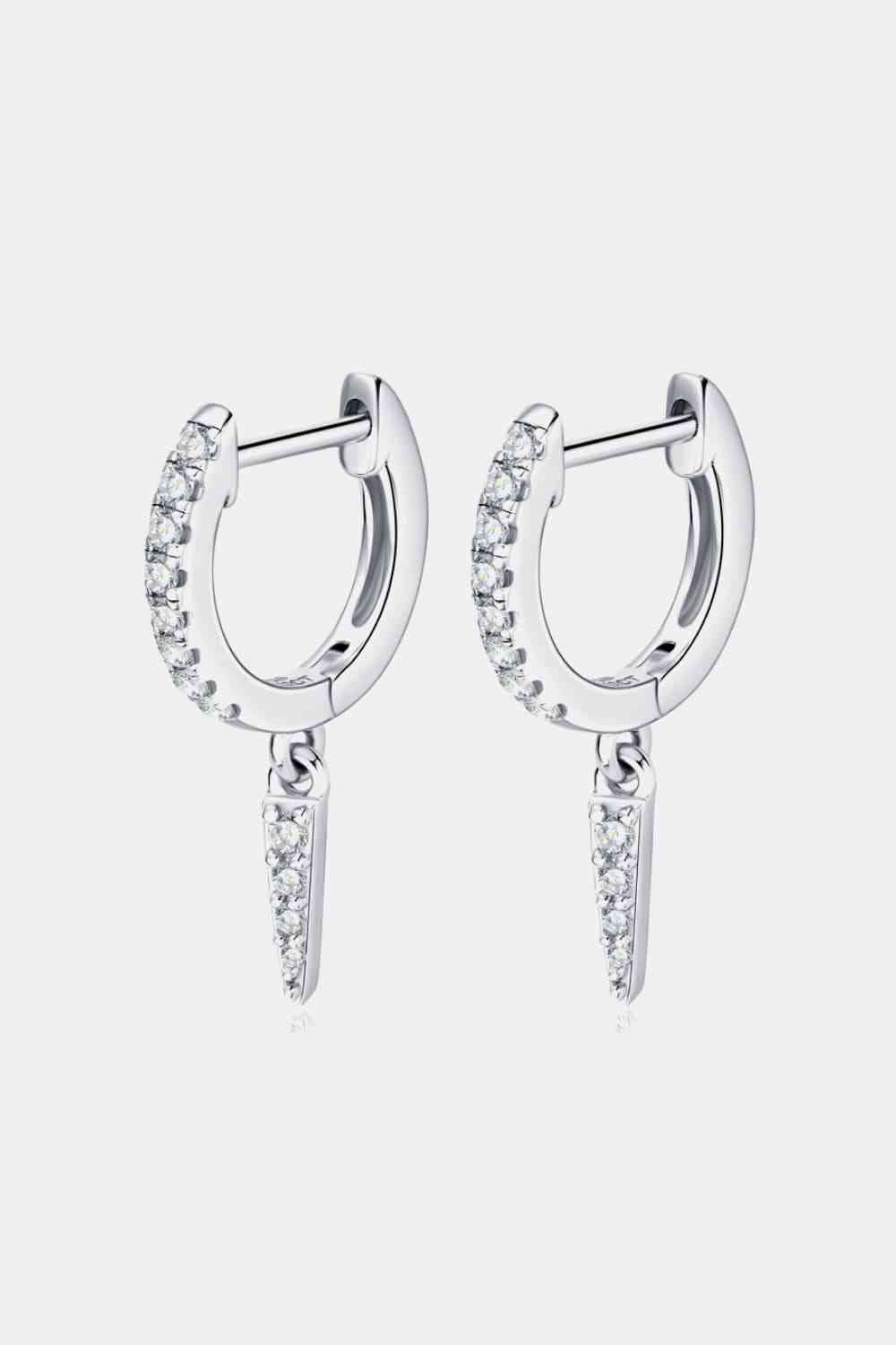 Boucles d'oreilles pendantes Huggie en argent sterling 925 Moissanite