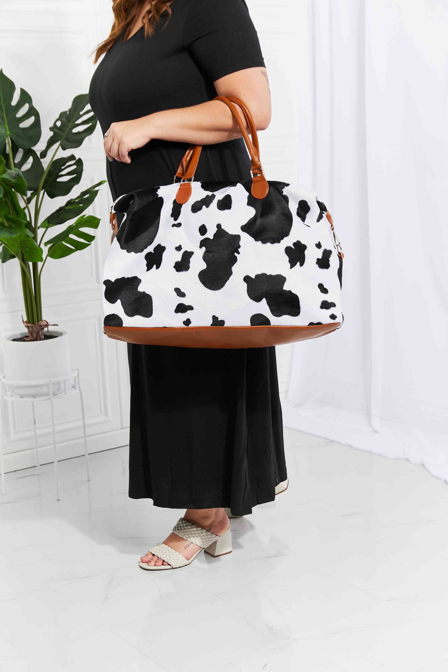 Bolso de fin de semana de felpa con estampado animal