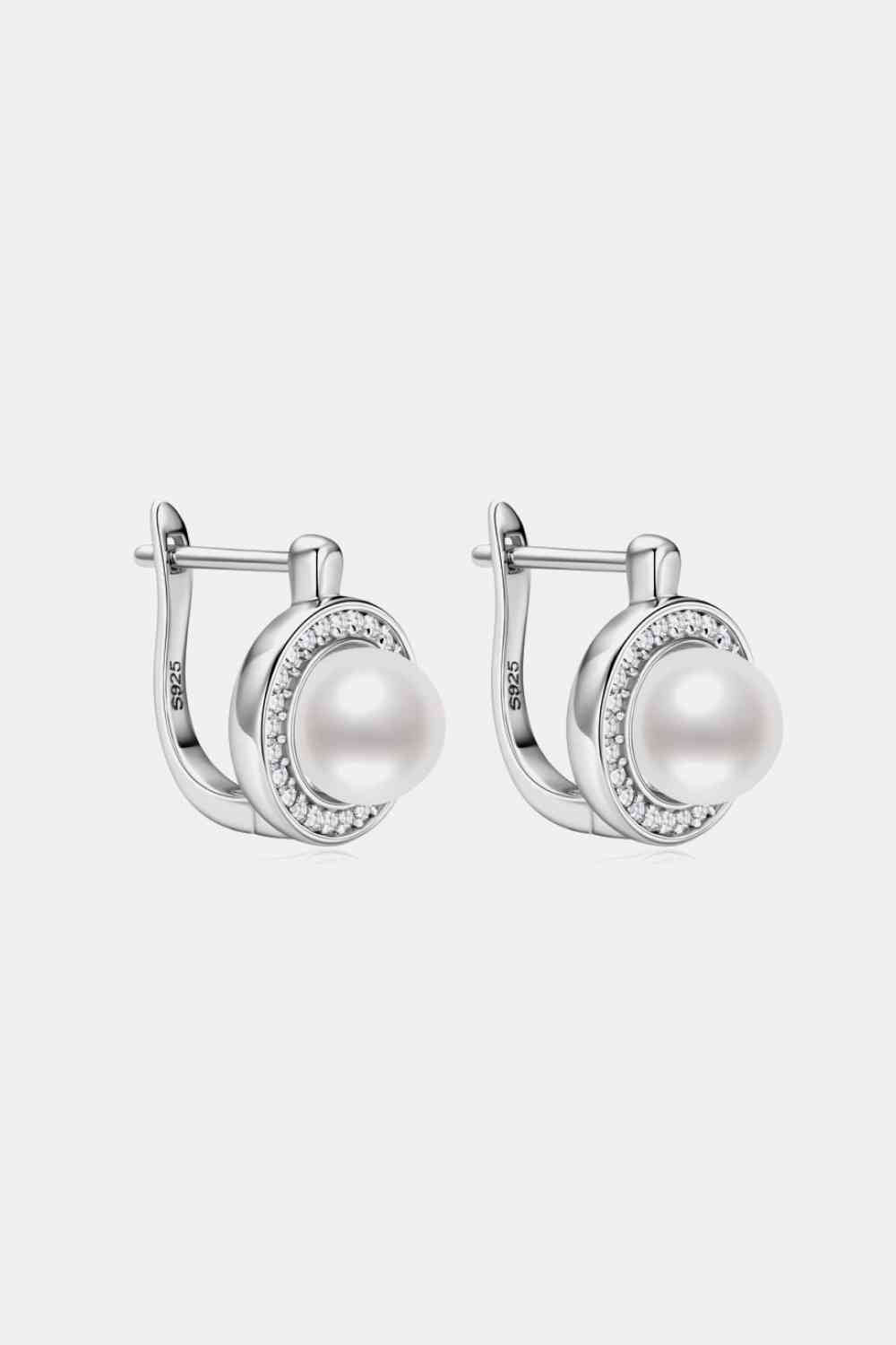 Boucles d'oreilles en argent sterling 925 avec perles Moissanite