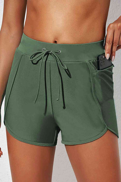 Shorts de baño con cordón en la cintura