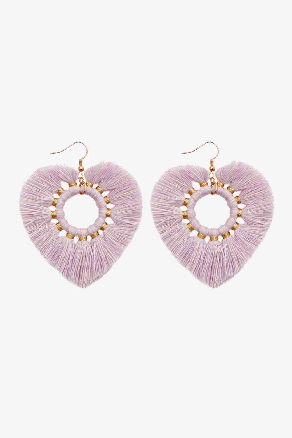 Boucles d'oreilles pendantes en forme de cœur à franges, 4 paires aléatoires