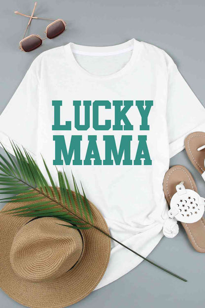 LUCKY MAMA T-shirt graphique à col rond