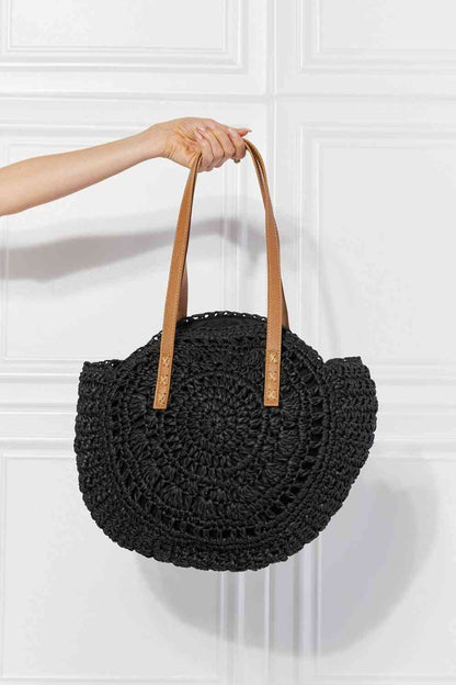 Bolso de mano de crochet Justin Taylor C'est La Vie en negro