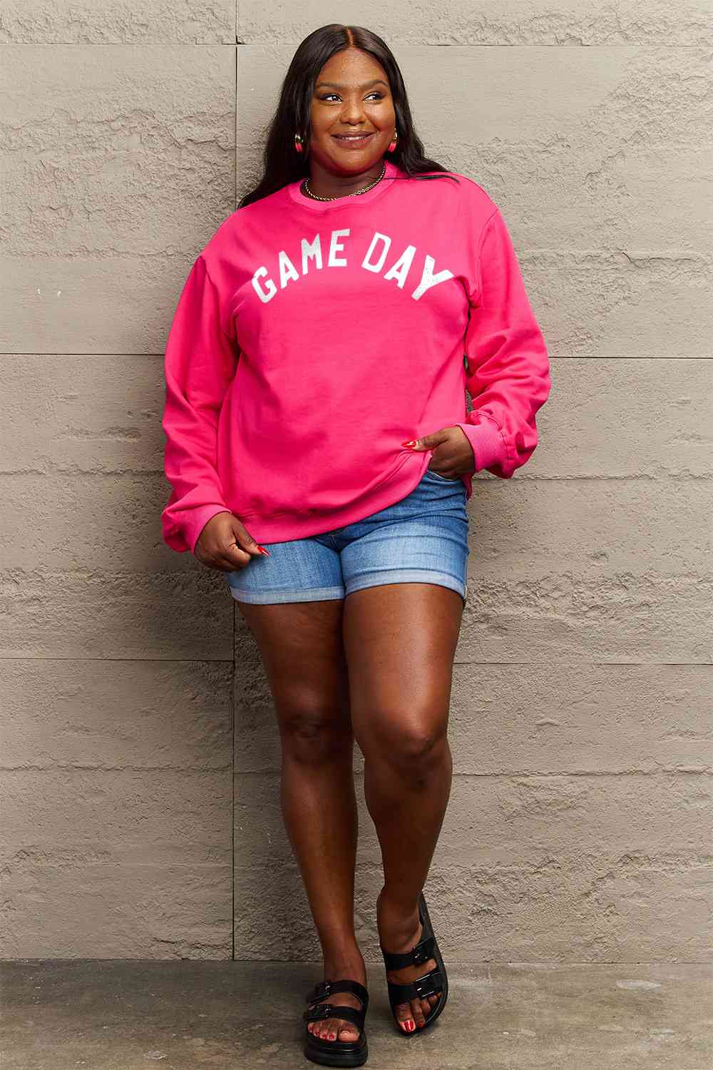 Sweat-shirt graphique Simply Love pleine grandeur GAME DAY