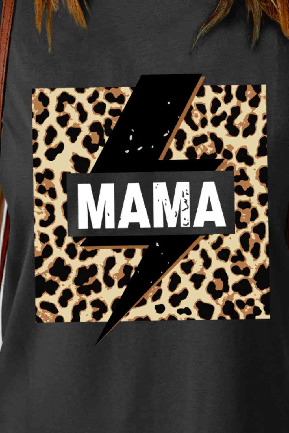 Camiseta con estampado de relámpagos de leopardo de MAMA