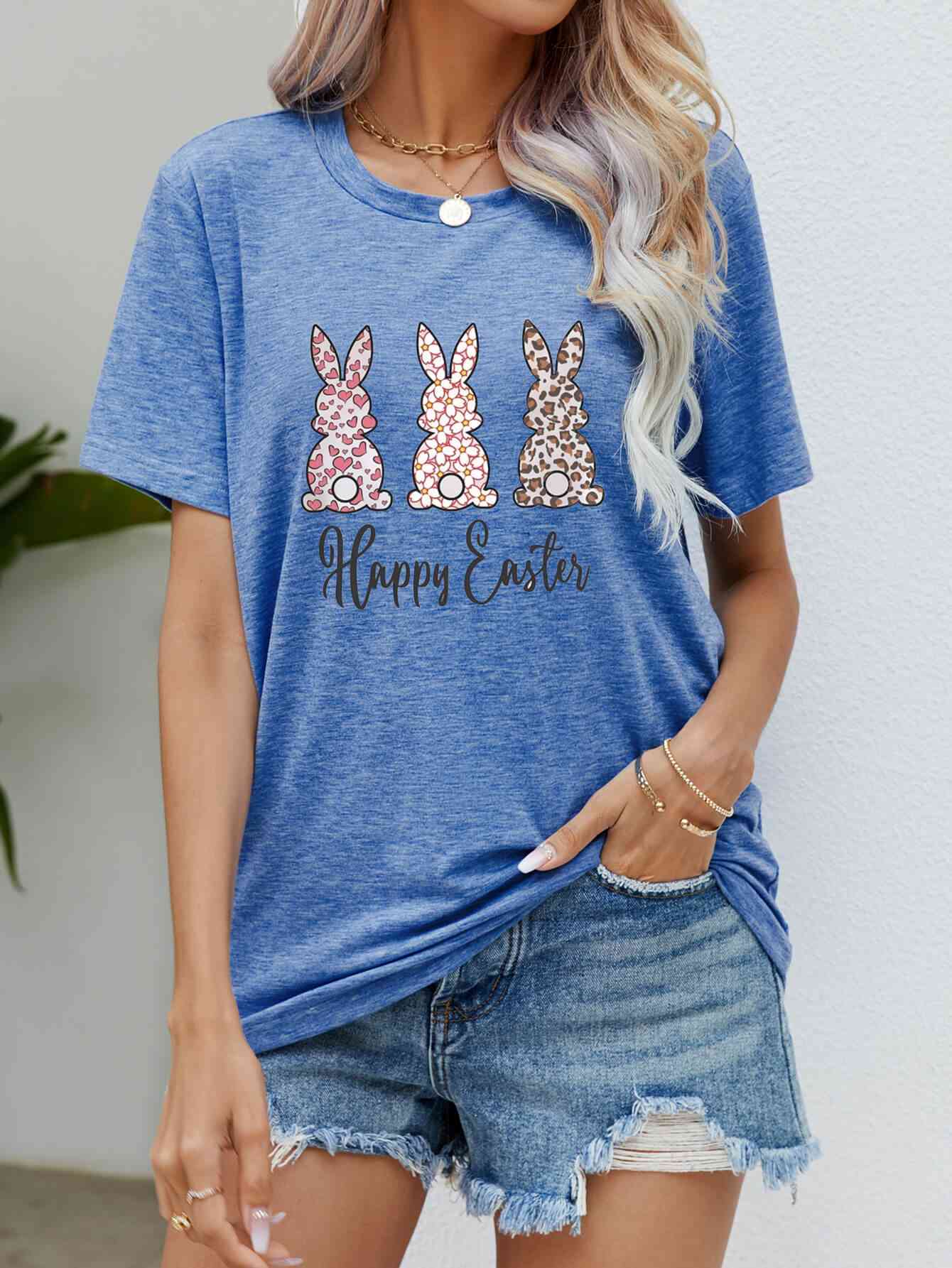 FELIZ PASCUA Camiseta gráfica de manga corta