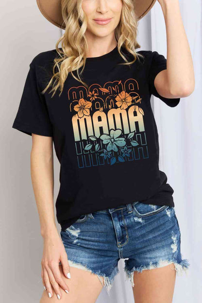 Simply Love T-shirt en coton graphique MAMA pleine taille