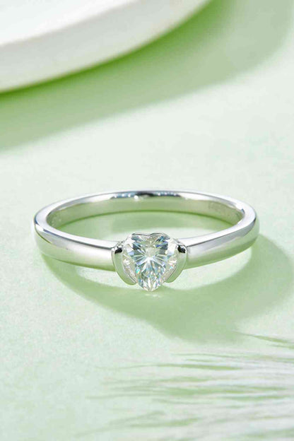 Bague solitaire en argent sterling 925 moissanite