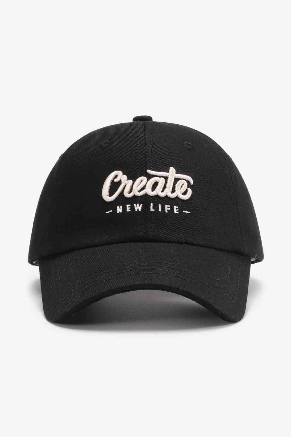 CREATE NEW LIFE Casquette de baseball réglable en coton