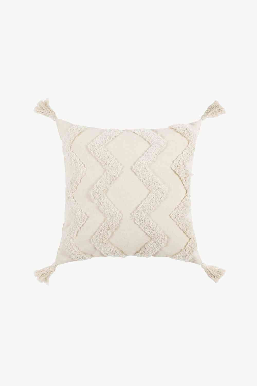 Funda de almohada decorativa con flecos